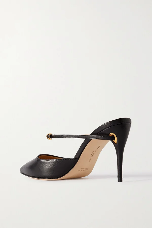 Jennifer Chamandi - Giuseppe 85 Leather Mules - Black - Image 3