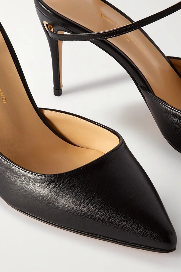 Jennifer Chamandi - Giuseppe 85 Leather Mules - Black - Image 4