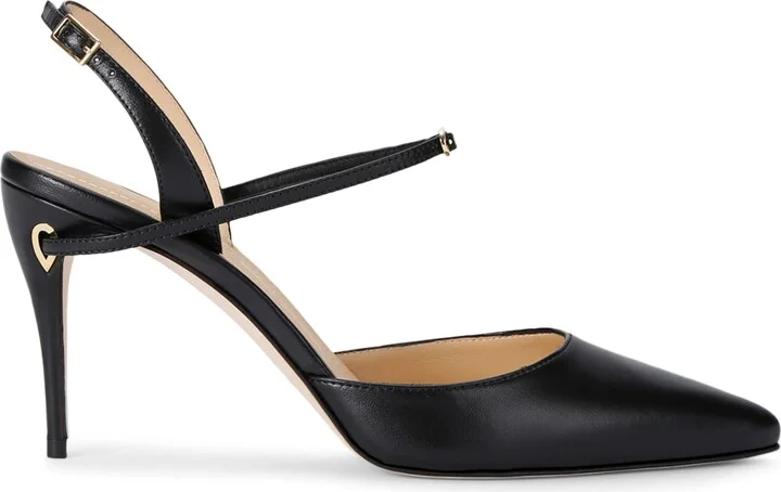 Jennifer Chamandi Leather Vittorio Slingback Pumps 85