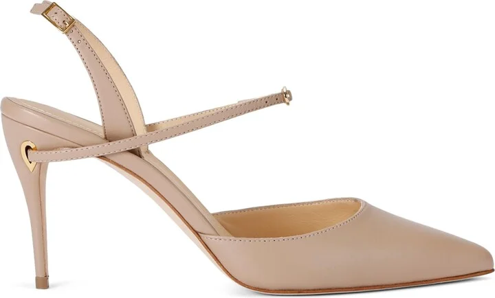 Jennifer Chamandi Leather Vittorio Slingback Pumps 85