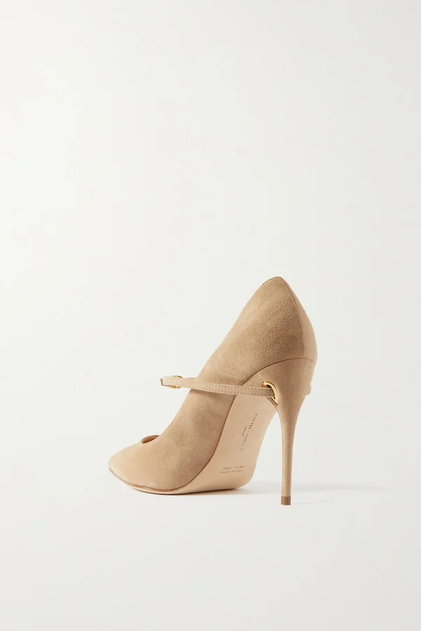 Jennifer Chamandi - Lorenzo 105 Suede Pumps - Neutrals - Image 3