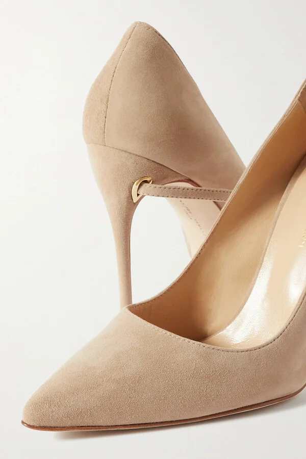 Jennifer Chamandi - Lorenzo 105 Suede Pumps - Neutrals - Image 4