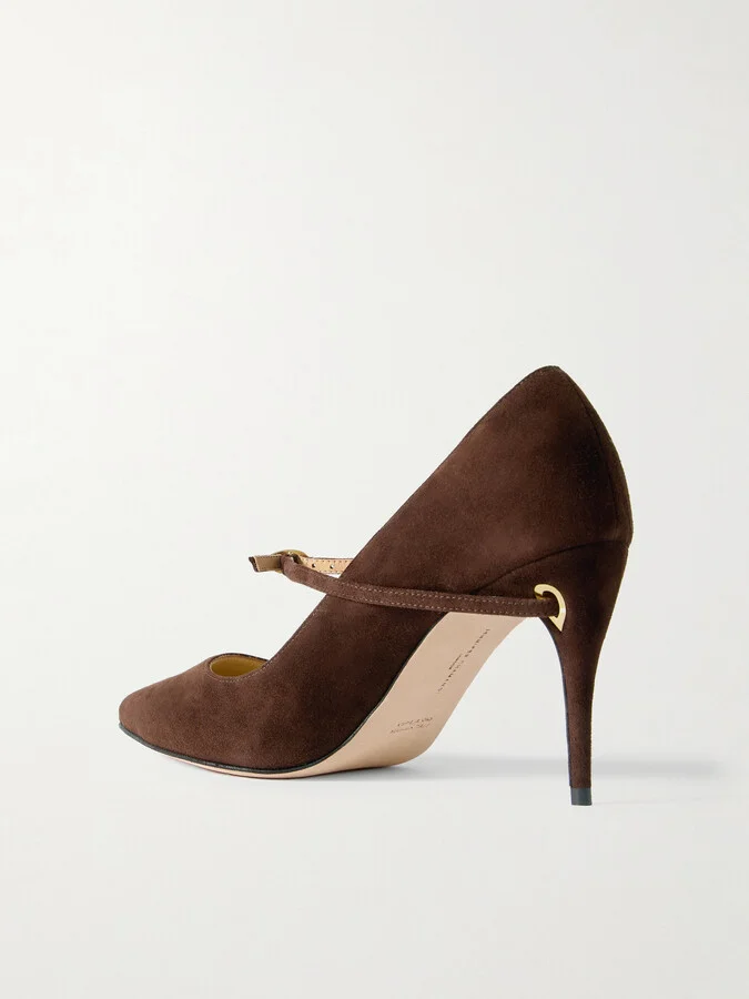 Jennifer Chamandi - Lorenzo 85 Suede Pumps - Brown - Image 3
