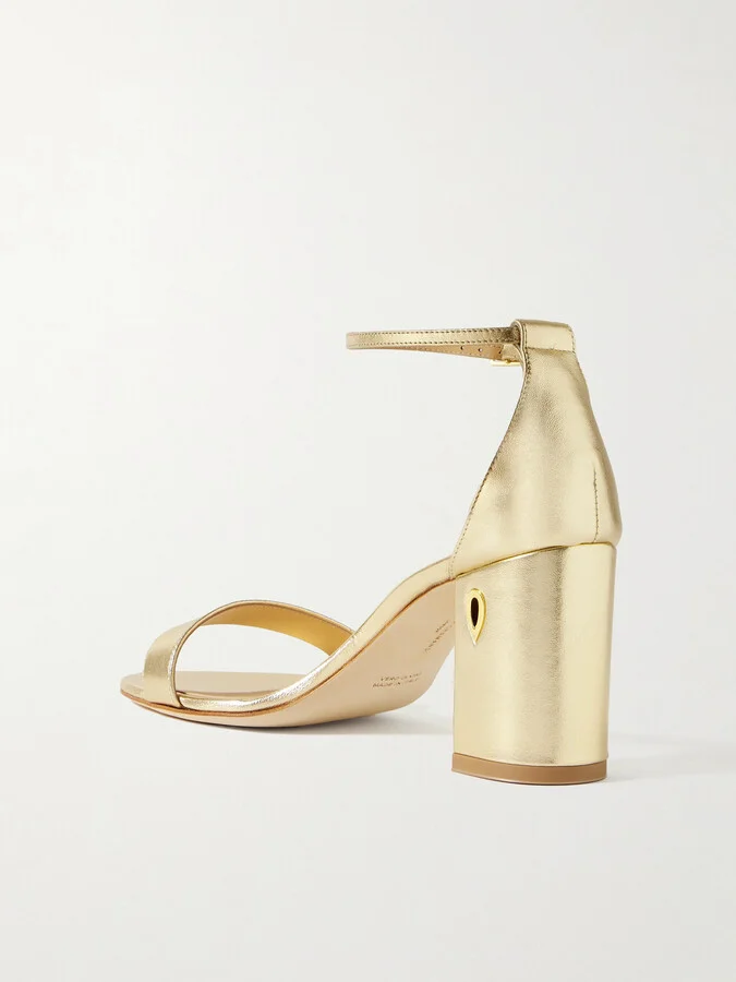 Jennifer Chamandi - Massimiliano 85 Metallic Leather Sandals - Gold - Image 3