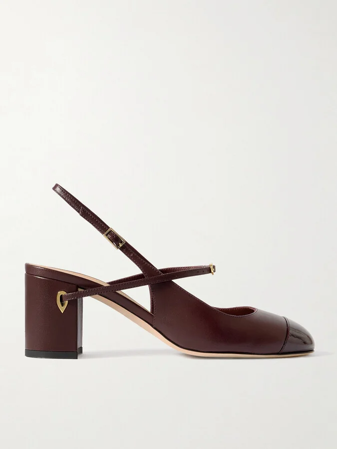 Jennifer Chamandi - Mattia Leather Slingback Pumps - Burgundy