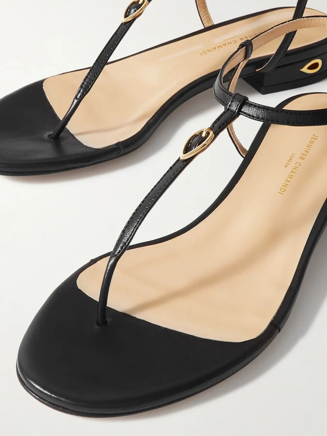 Jennifer Chamandi - Pietro 20 Leather Sandals - Black - Image 4