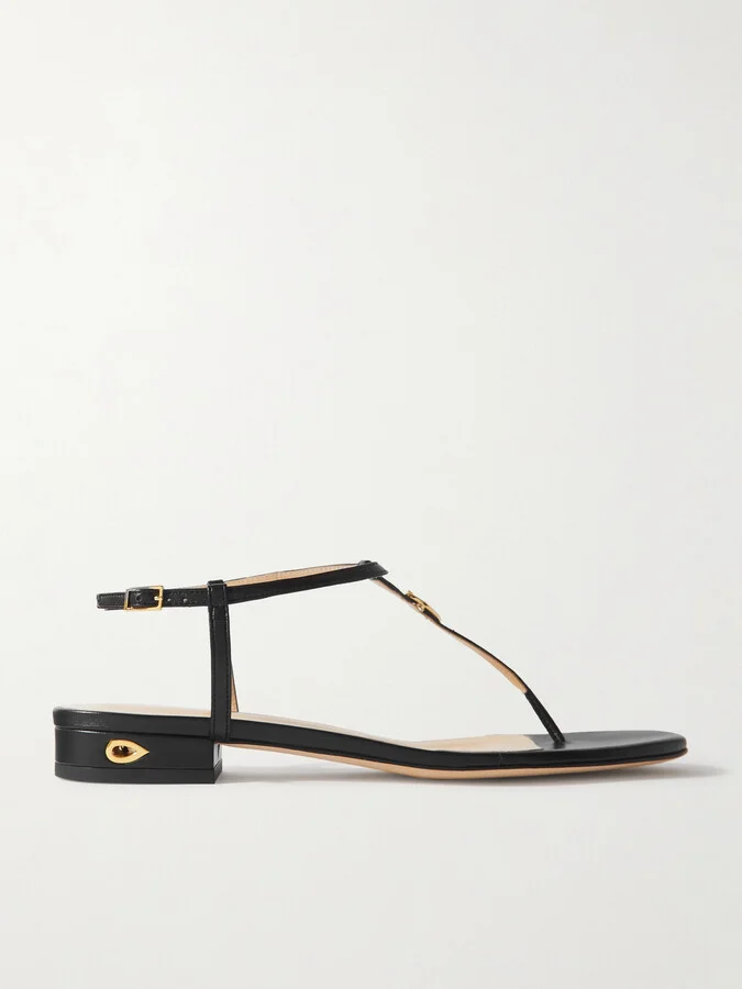 Jennifer Chamandi - Pietro 20 Leather Sandals - Black