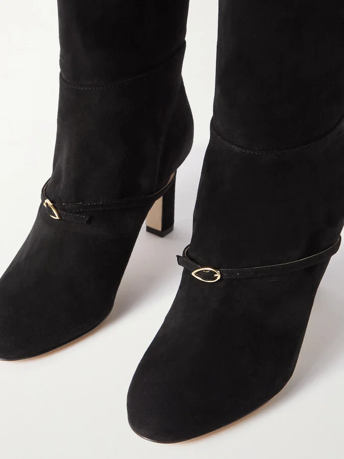 Jennifer Chamandi - Samuele 85 Suede Knee Boots - Black - Image 4