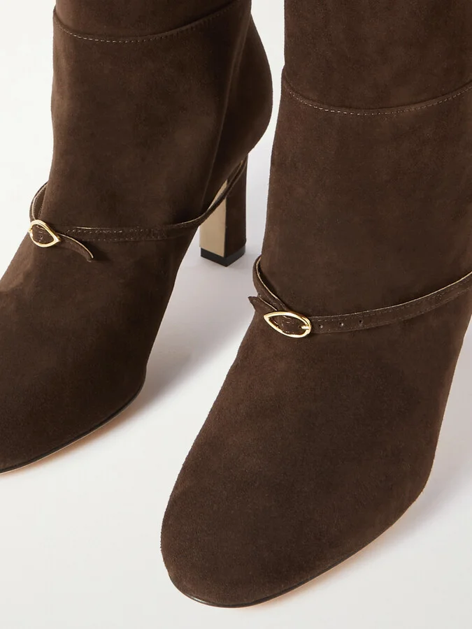 Jennifer Chamandi - Samuele 85 Suede Knee Boots - Brown - Image 4