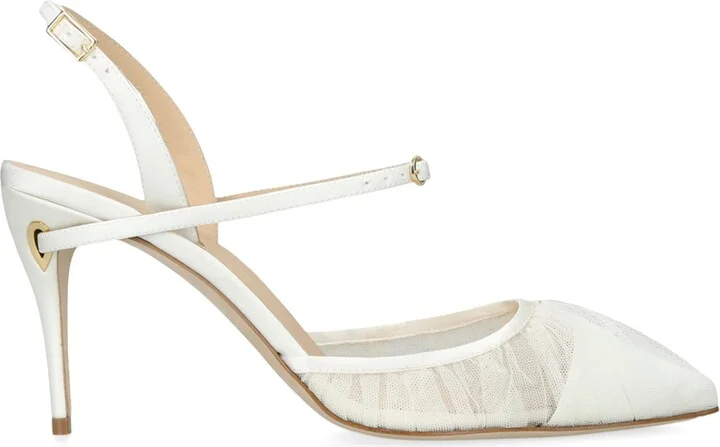 Jennifer Chamandi Satin Vittorio Slingback Pumps 85