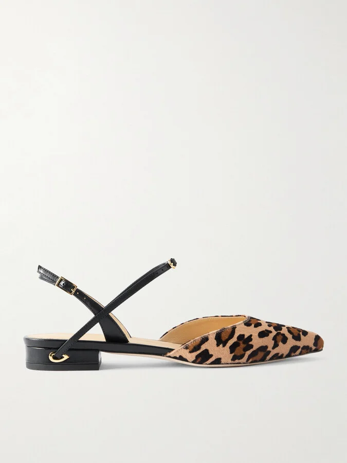 Jennifer Chamandi - Vittorio 20 Leopard-print Calf Hair And Leather Singback Flats - Animal print