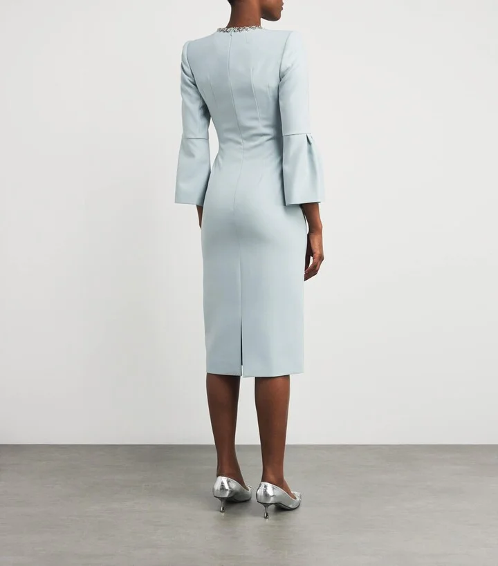 Jenny Packham Crepe Embellished Margot Midi Dress - Image 3
