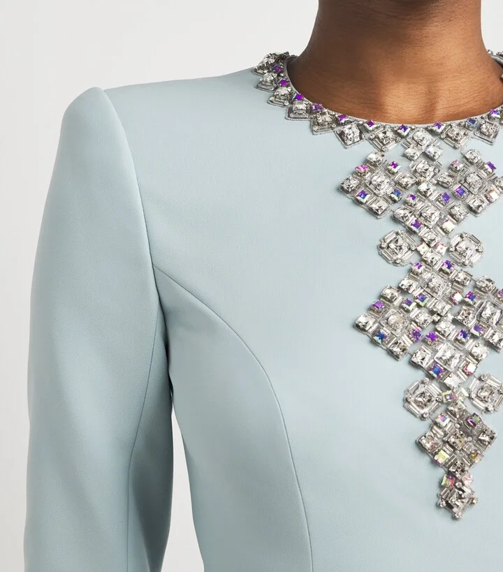 Jenny Packham Crepe Embellished Margot Midi Dress - Image 4