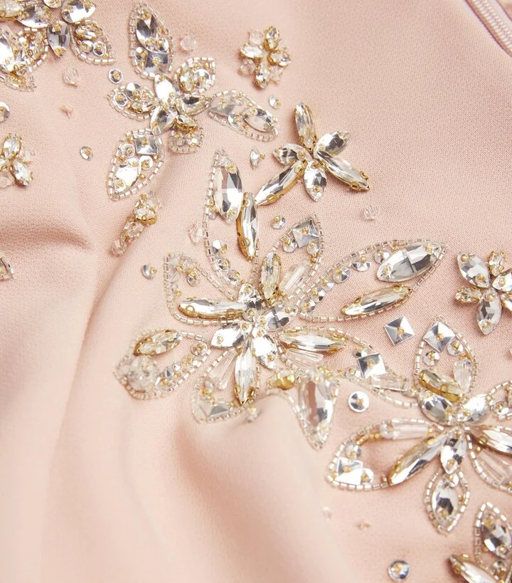 Jenny Packham Crepe Embellished Rose Bud Midi Dress - Image 5
