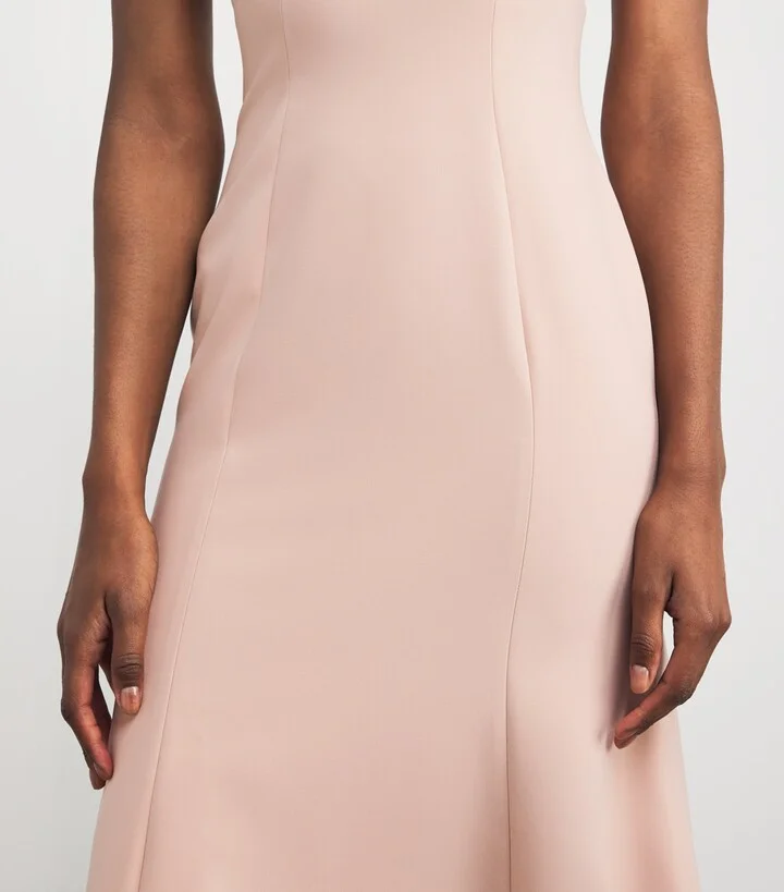 Jenny Packham Crepe Embellished Rose Bud Midi Dress - Image 6