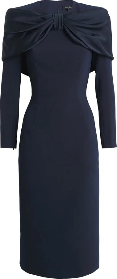 Jenny Packham Satin Bow Penny Midi Dress