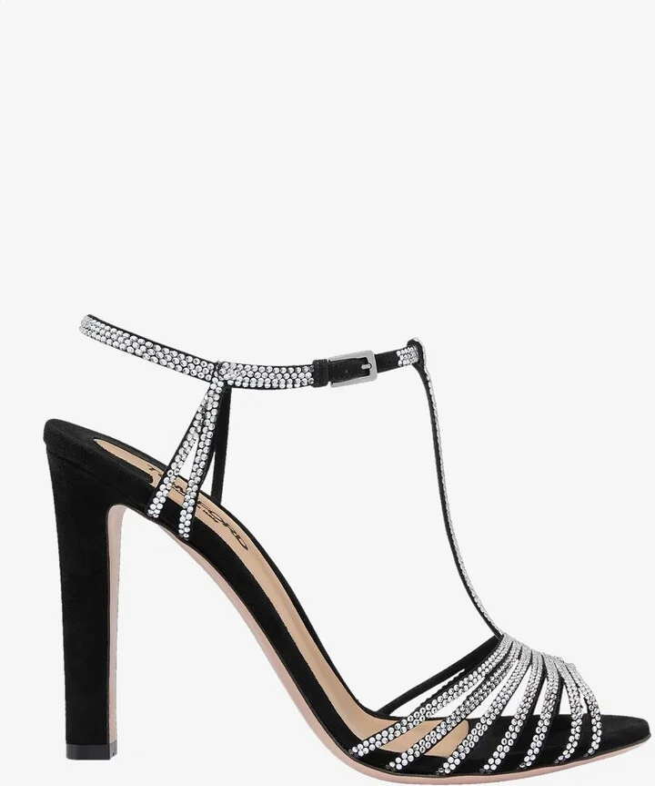 Jerry 105 Crystal-Embellished Suede Sandals