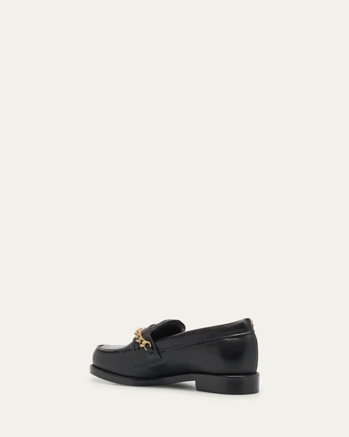 Jerry Chain Leather Penny Loafers - Image 4