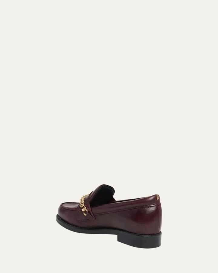 Jerry Chain Leather Penny Loafers - Image 2