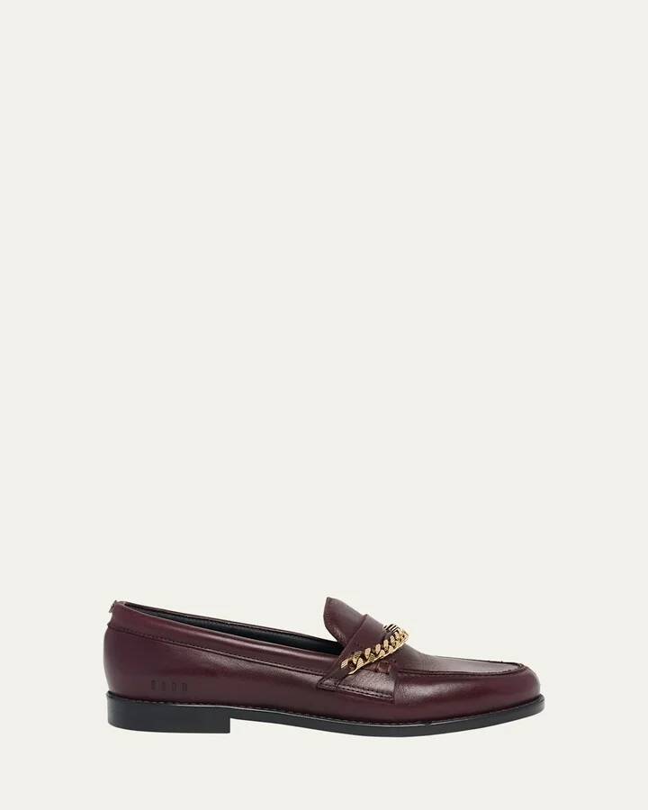 Jerry Chain Leather Penny Loafers