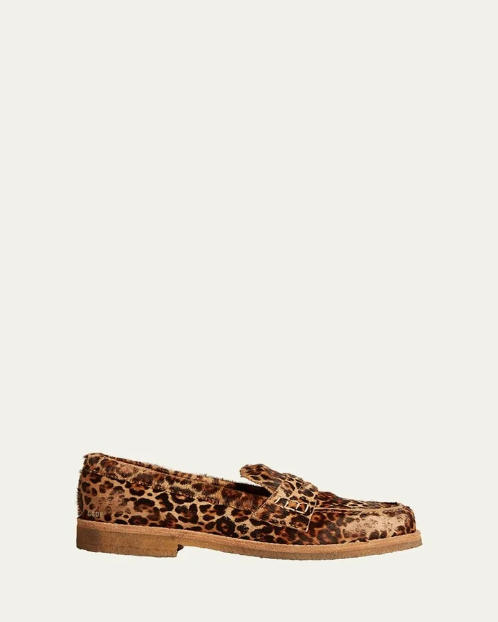 Jerry Leopard Penny Loafers