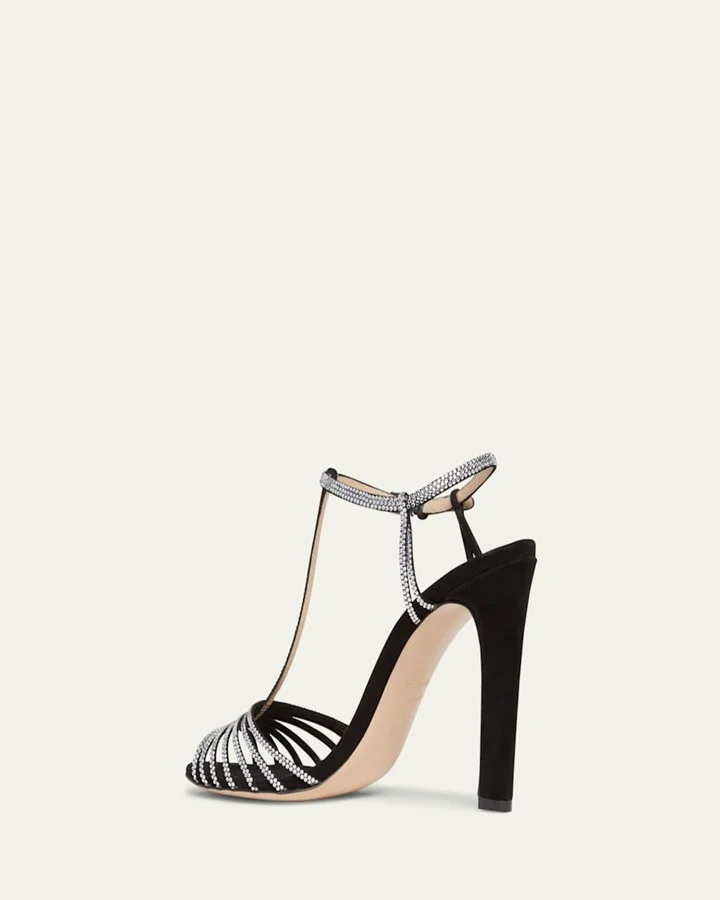 Jerry Suede and Crystal Strappy Sandals - Image 4