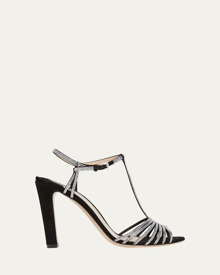 Jerry Suede and Crystal Strappy Sandals