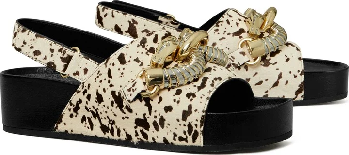 Jessa Genuine Calf Hair Slingback Platform Sandal