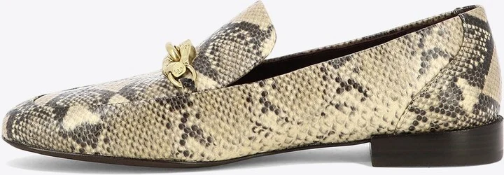 Jessa Python Print Leather Loafers - Image 2