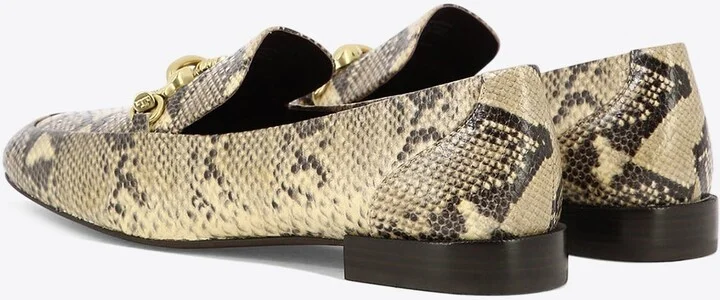Jessa Python Print Leather Loafers - Image 3