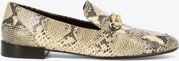 Jessa Python Print Leather Loafers