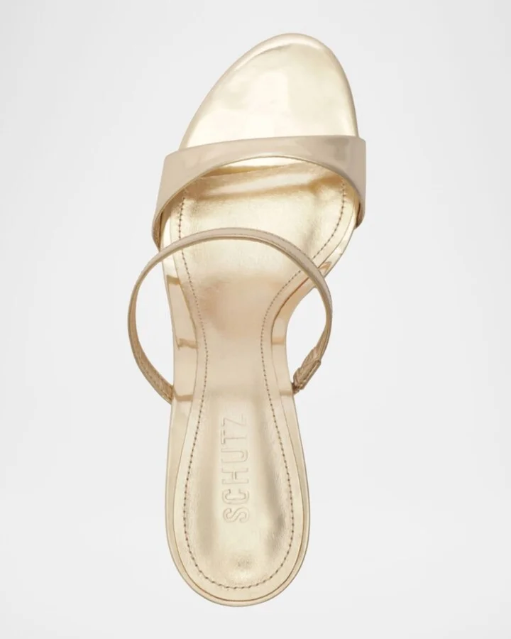 Jessica Leather Mid-Heel Mule Sandals - Image 3