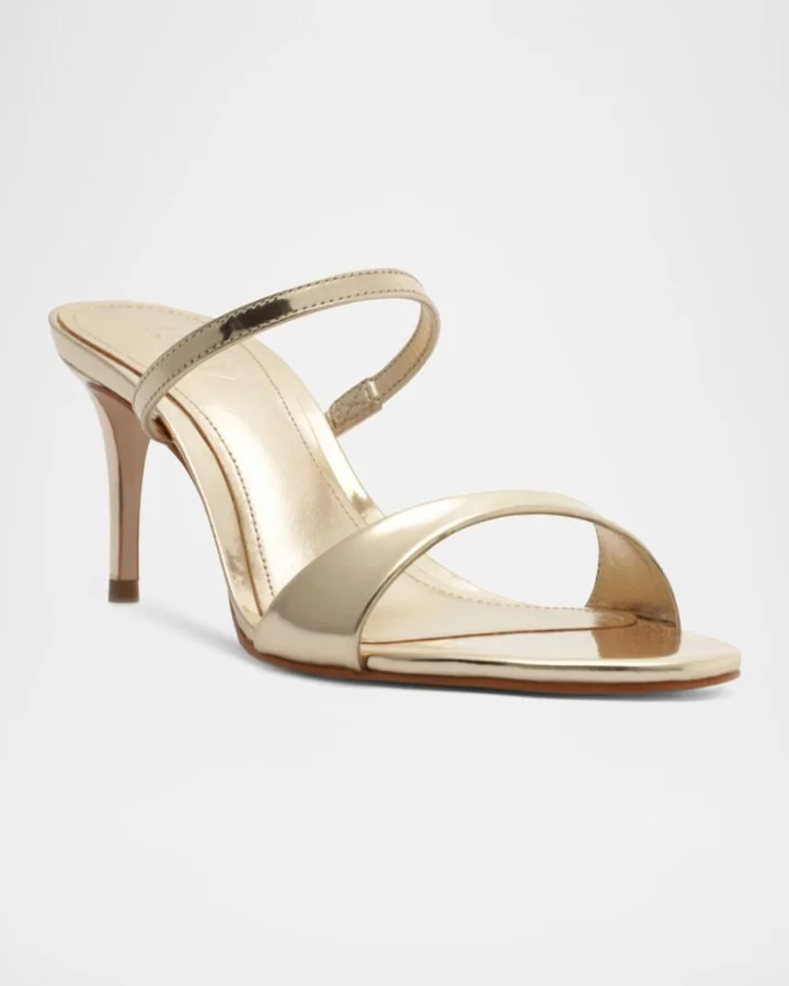 Jessica Leather Mid-Heel Mule Sandals - Image 4