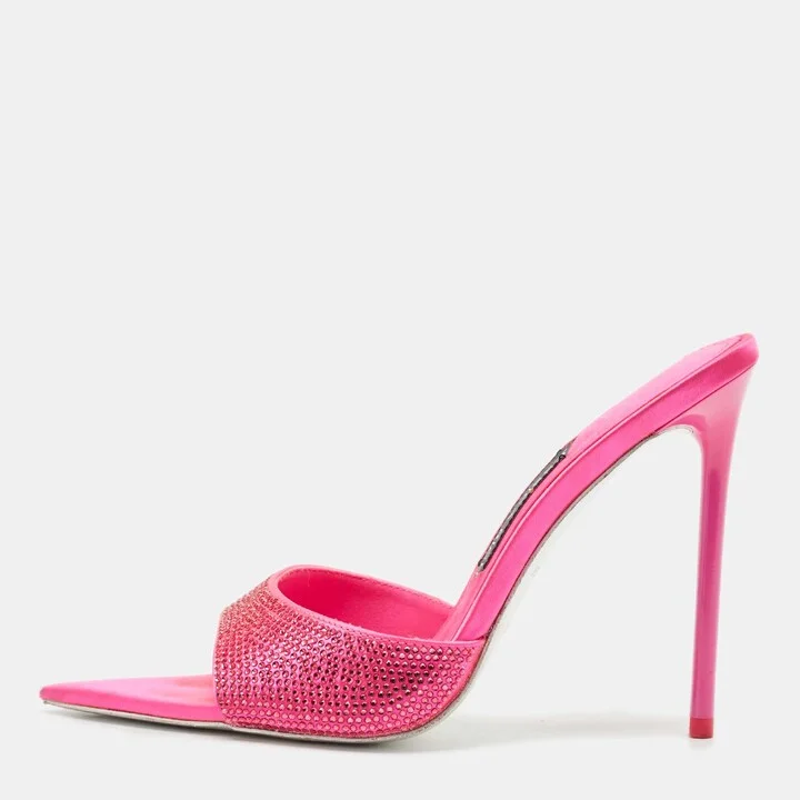 Jessica Rich Fuchsia Satin Imani Slide Sandals Size 37