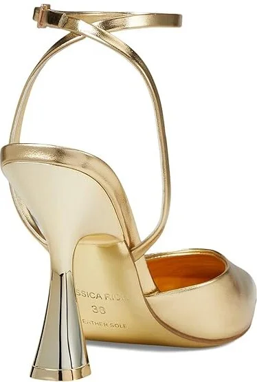 Jessica Rich Khloe Slingback High Women's Heels Gold : 11 M, Leather - Image 4