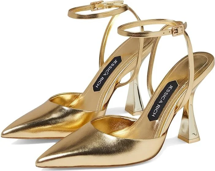 Jessica Rich Khloe Slingback High Women's Heels Gold : 11 M, Leather