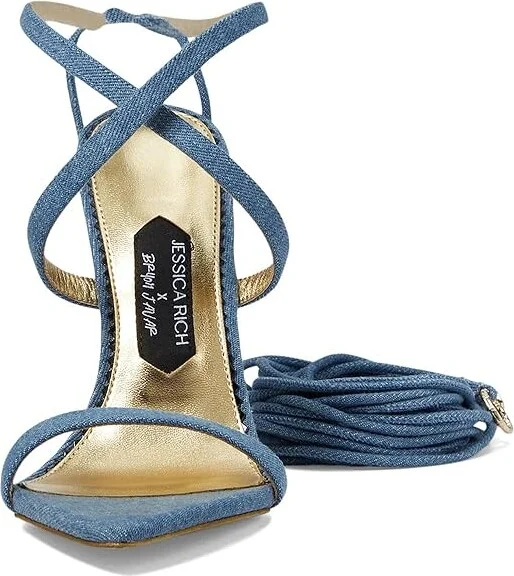 Jessica Rich Tie Up Sandal Women's Sandals Denim : 5 M, Leather - Image 2