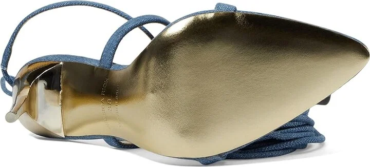 Jessica Rich Tie Up Sandal Women's Sandals Denim : 5 M, Leather - Image 3
