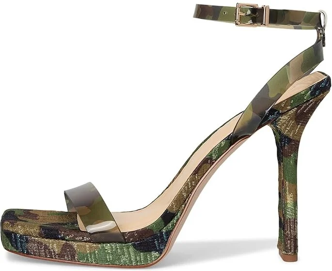 Jessica Simpson Adonia High Heel Sandals Women's Dress Sandals Forest Camo Green : 7.5 M, Synthetic - Image 6