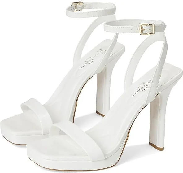 Jessica Simpson Adonia High Heel Sandals Women's Shoes Bright White : 9 M, Faux Leather