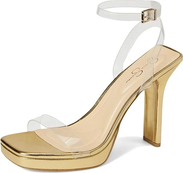 Jessica Simpson Adonia High Heel Sandals Women's Shoes Clear : 10 M, Faux Leather - Image 5