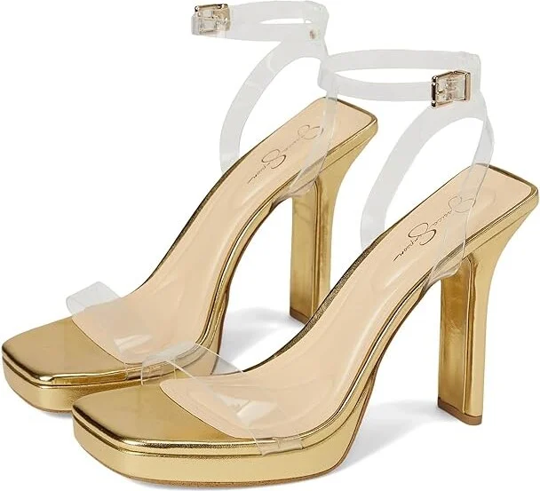 Jessica Simpson Adonia High Heel Sandals Women's Shoes Clear : 10 M, Faux Leather