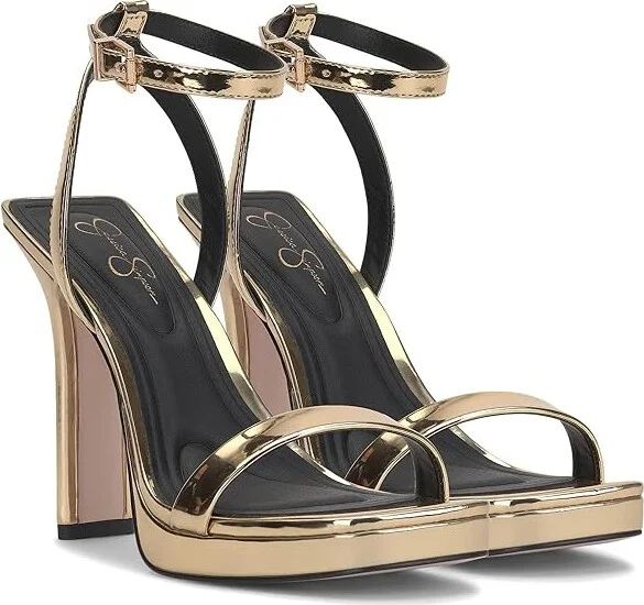Jessica Simpson Adonia High Heel Sandals Women's Shoes Gold : 5 M, Faux Leather