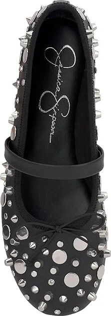 Jessica Simpson Azalina Mary Jane Flats Women's Flat Shoes Black : 9 M, Leather/Polyester/Rubber - Image 2