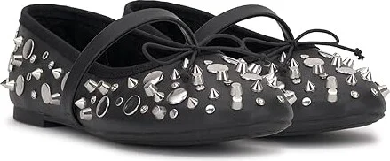 Jessica Simpson Azalina Mary Jane Flats Women's Flat Shoes Black : 9 M, Leather/Polyester/Rubber