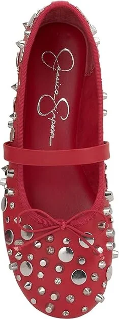 Jessica Simpson Azalina Mary Jane Flats Women's Flat Shoes Red Muse : 6 M, Leather/Polyester/Rubber - Image 2