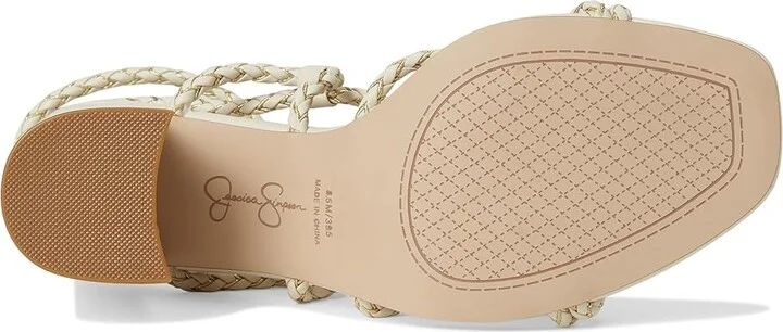 Jessica Simpson Azimma Braided Block Heel Sandals Women's Sandals Soft Ivory : 11 M, Faux Leather - Image 3