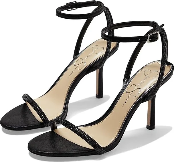 Jessica Simpson Baharia Ankle Strap Sandals Women's Shoes Black : 6.5 M, Synthetic