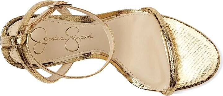 Jessica Simpson Baharia Ankle Strap Sandals Women's Shoes Gold : 9.5 M, Synthetic - Image 2