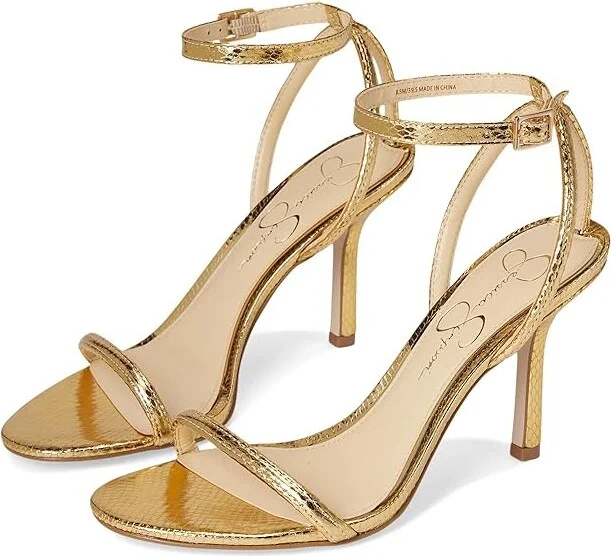 Jessica Simpson Baharia Ankle Strap Sandals Women's Shoes Gold : 9.5 M, Synthetic